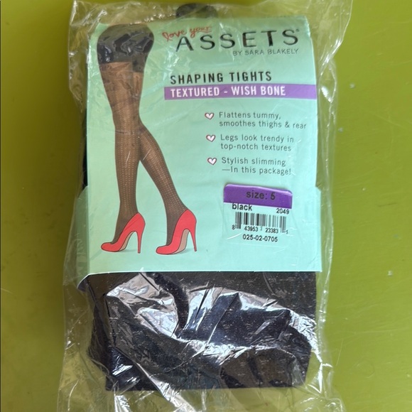 ASSETS by Sara Blakely Black Textured Shaping Tights - Picture 1 of 3